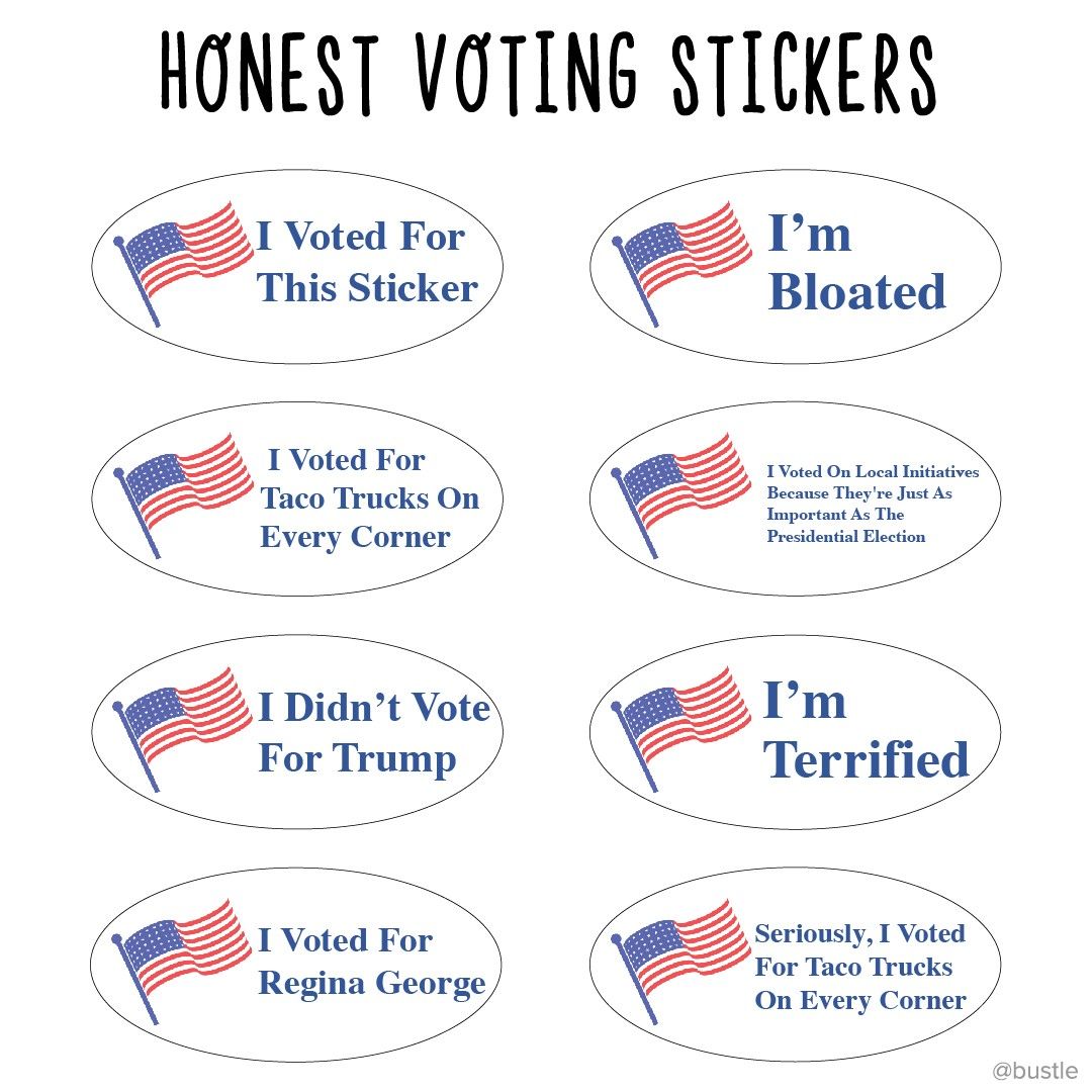 Os memes adesivos 'Eu votei' mais honestos