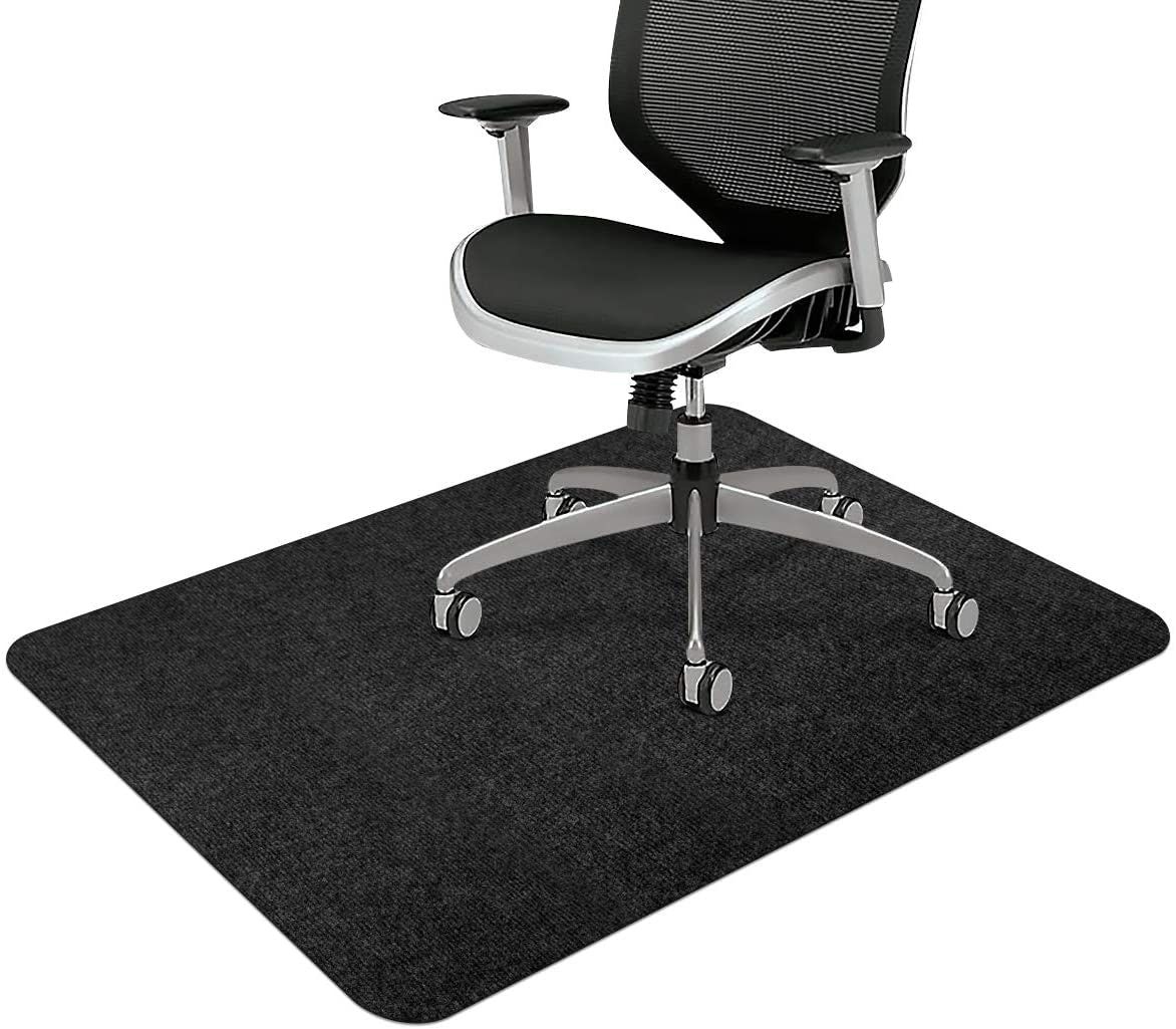 Grigio per pavimenti in legno duro Tappetino per sedia da ufficio versione migliorata a pelo basso 90 x 120 cm per scrivania sedia protettiva multiuso per la casa 